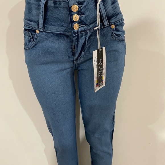 new Diva Star Colombian stretch medium blue push up skinny jeans - Picture 2 of 4